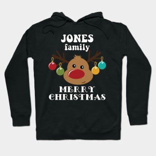 Family Christmas - Merry Christmas JONES family, Family Christmas Reindeer T-shirt, Pjama T-shirt Hoodie